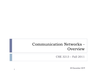 Communication Networks - Overview