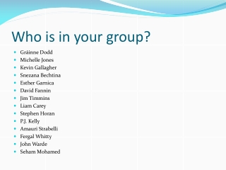 Who is in your group?