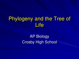 Phylogeny and the Tree  of Life