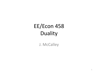 EE/Econ 458 Duality