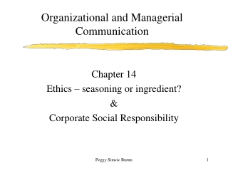 Organizational and Managerial Communication