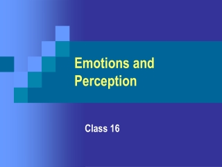 Emotions and Perception