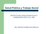 Salud P blica y Trabajo Social