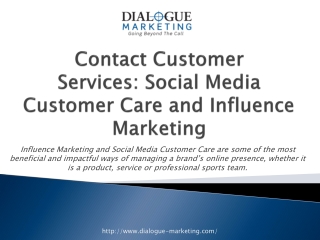 Contact Customer Services: Social Media Customer Care and In