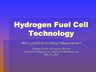 Hydrogen Fuel Cell Technology