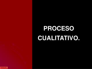 PROCESO CUALITATIVO.