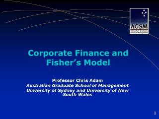 Corporate Finance and Fisher’s Model