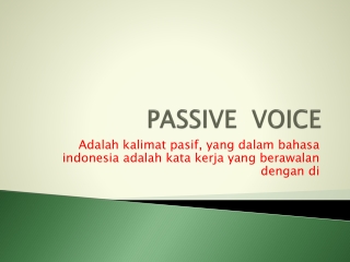 PASSIVE VOICE