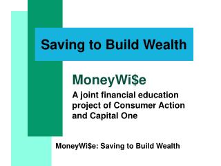 Saving to Build Wealth