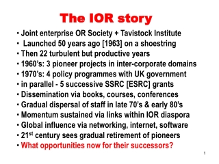 The IOR story