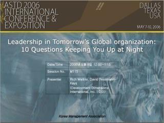 Leadership in Tomorrow’s Global organization: 10 Questions Keeping You Up at Night
