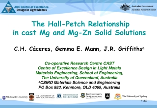 The Hall-Petch Relationship  in cast Mg and Mg-Zn Solid Solutions