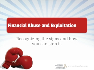 Financial Abuse and Exploitation