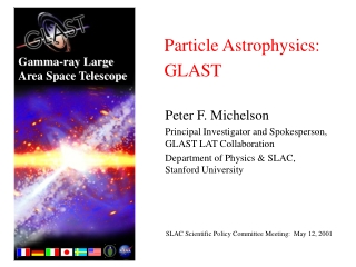 Particle Astrophysics:  GLAST