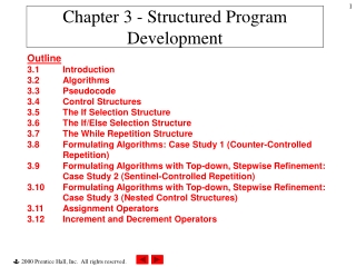 Chapter 3 - Structured Program Development