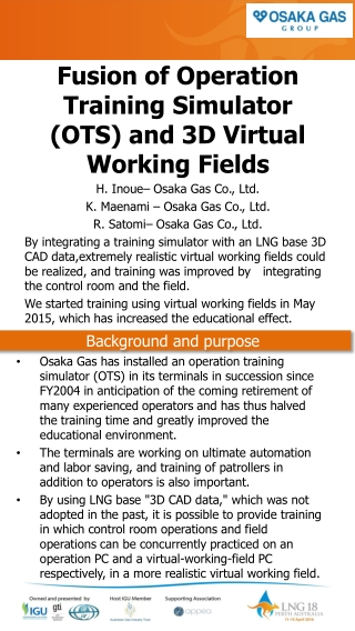 Fusion of Operation Training Simulator (OTS) and 3D Virtual Working Fields