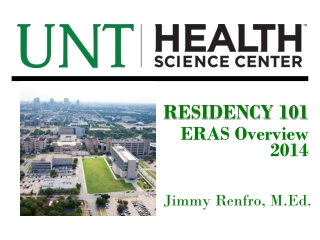 RESIDENCY 101 ERAS Overview 2014