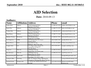 AID Selection