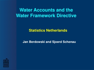 Water Accounts and the  Water Framework Directive