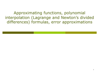 Introduction to Interpolation