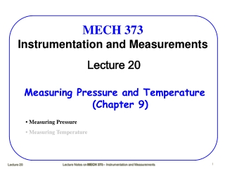 MECH 373 Instrumentation and Measurements