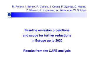 Approach for baseline emission projections