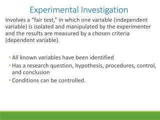 Experimental Investigation