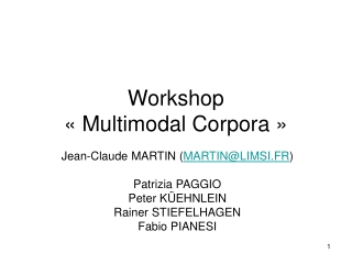 Workshop « Multimodal Corpora »