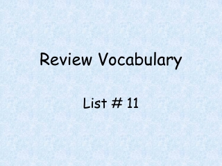 Review Vocabulary