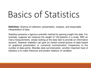 Basics of Statistics