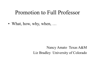 Promotion to Full Professor