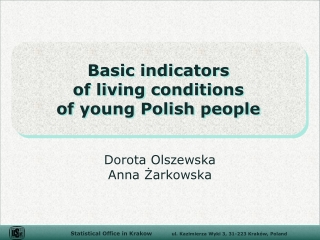 Basic indicators  of living conditions  of young Polish people