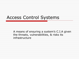 Access Control Systems