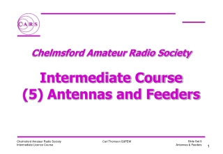 Chelmsford Amateur Radio Society  Intermediate Course (5) Antennas and Feeders