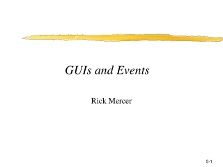 GUIs and Events