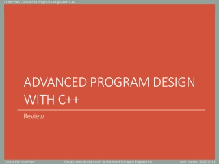 Advanced Program Design with C++