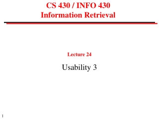 CS 430 / INFO 430  Information Retrieval