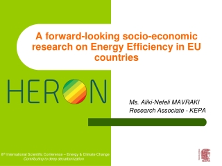 A forward-looking socio-economic research on Energy Efficiency in EU countries