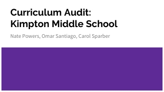 Curriculum Audit:  Kimpton Middle School