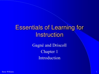 Essentials of Learning for Instruction