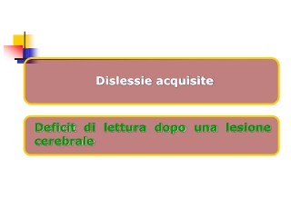 Dislessie acquisite