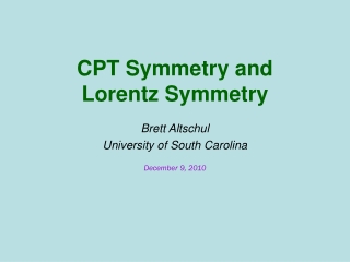 CPT Symmetry and  Lorentz Symmetry