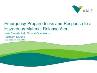 Emergency Preparedness and Response to a Hazardous Material Release Alert