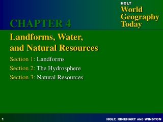 Landforms, Water,  and Natural Resources