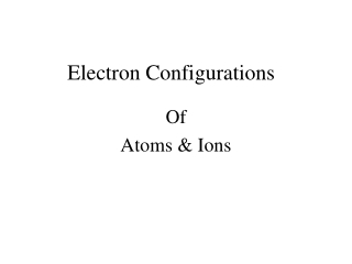 Electron Configurations