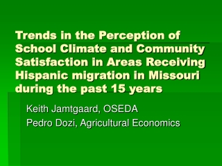 Keith Jamtgaard, OSEDA Pedro Dozi, Agricultural Economics