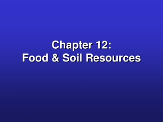 Chapter 12:  Food &amp; Soil Resources