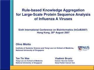 Rule-based Knowledge Aggregation  for Large-Scale Protein Sequence Analysis of Influenza A Viruses