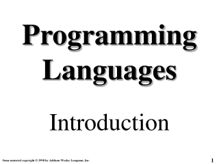 Programming Languages