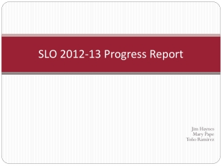 SLO 2012-13 Progress Report
